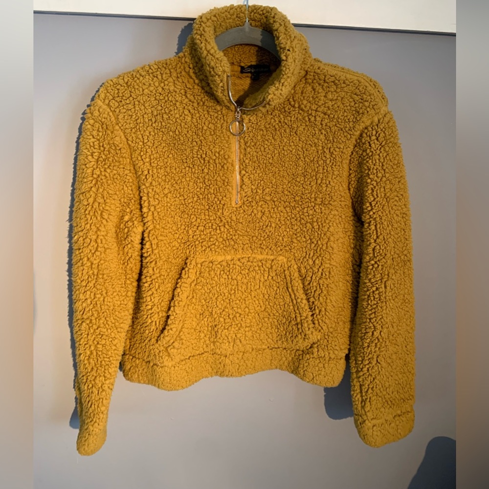 Cropped terry sweater